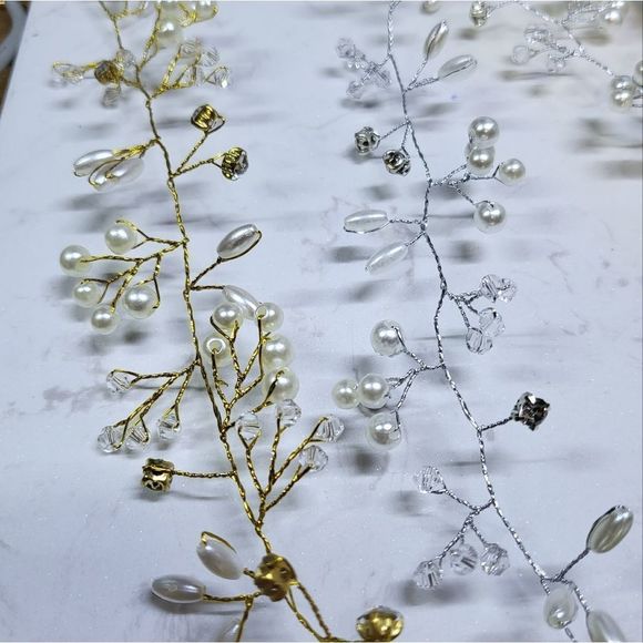 Handmade hair vine wedding accessory silver or gold wire - Picture 2 of 10